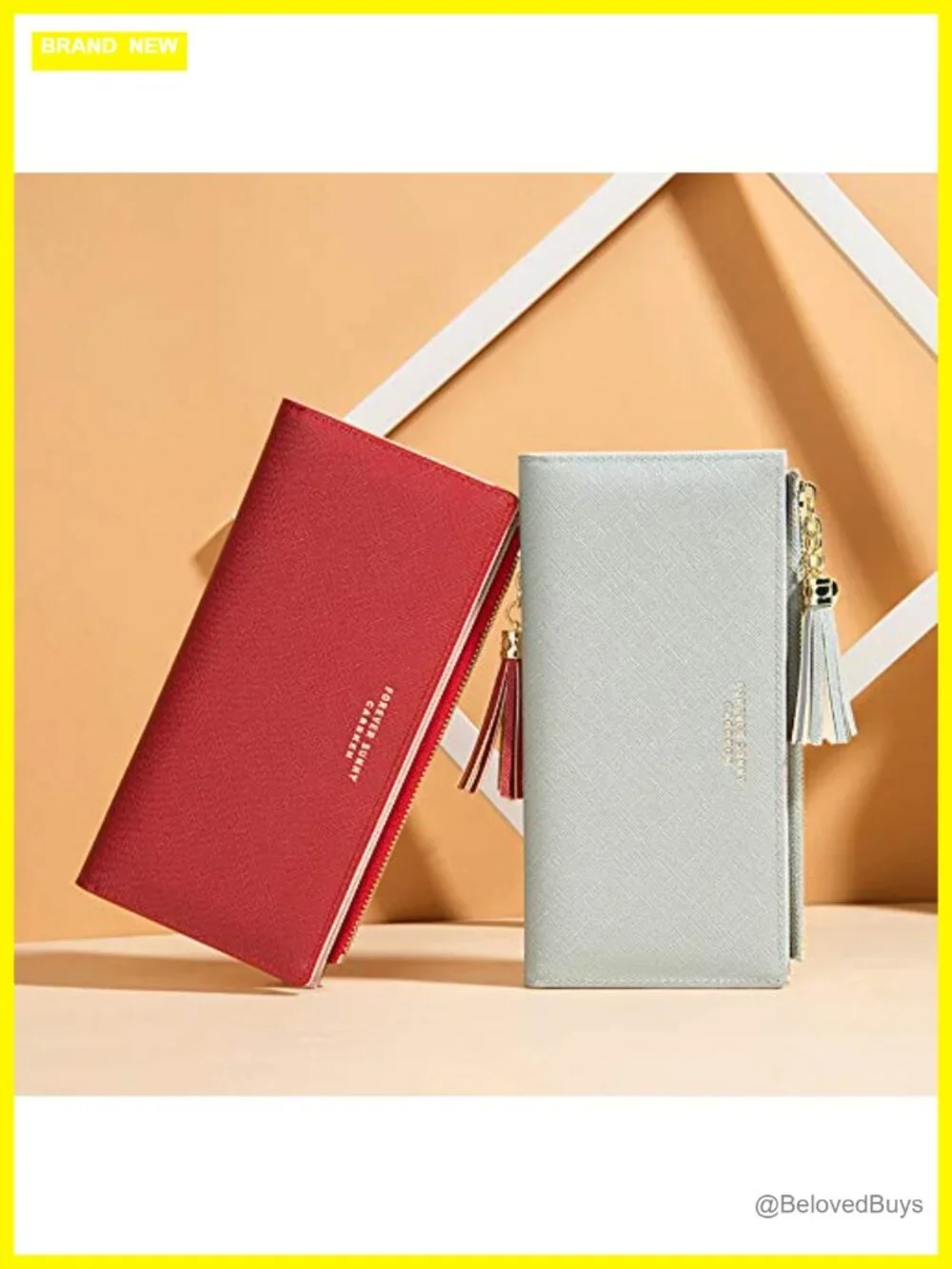 Elegant Slim Zip Around Wallet Faux Leather Card Holder Coin Purse Tassel Clutch